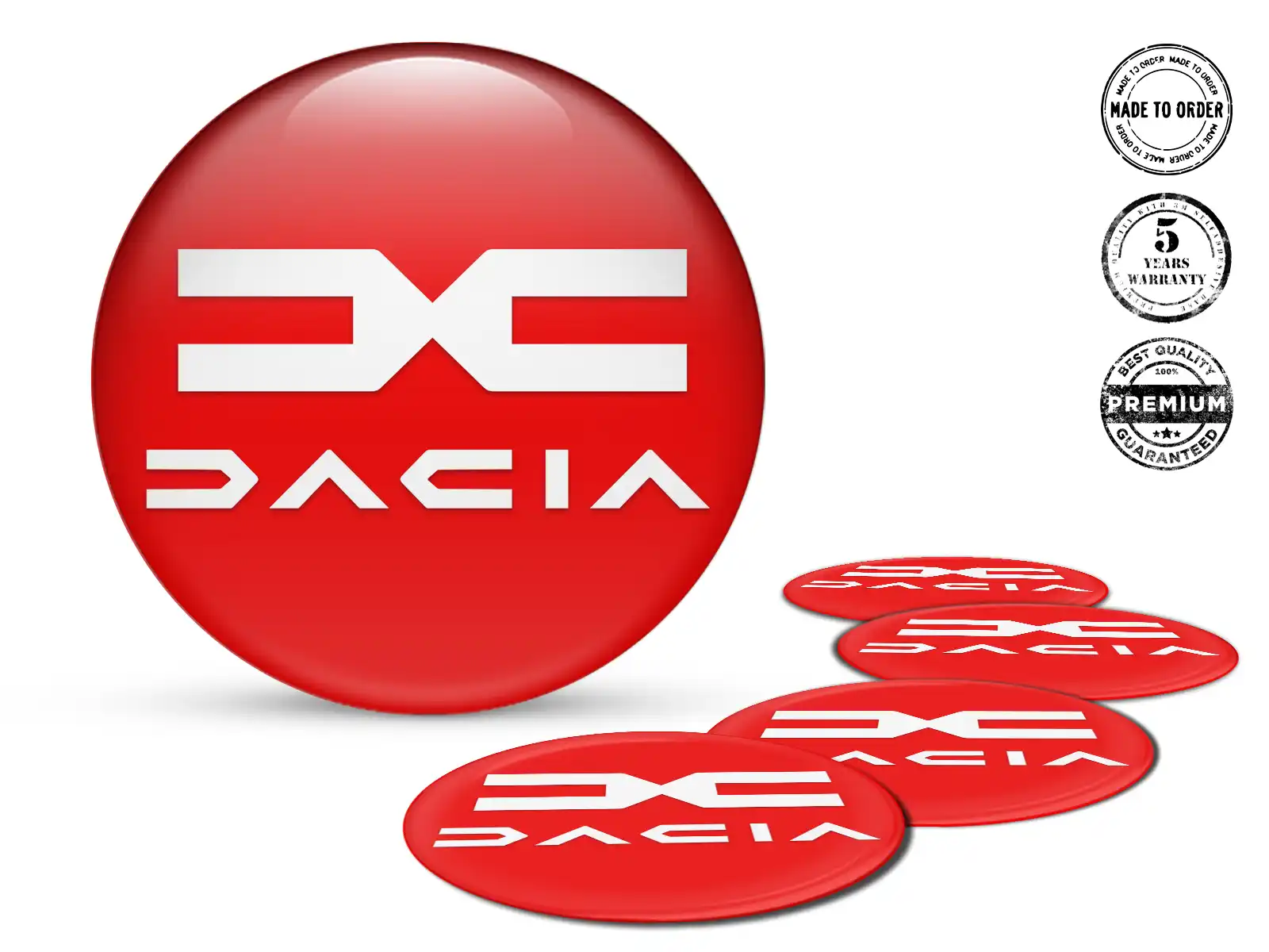 Dacia Domed Sticker Design High-Quality Wheel Emblems